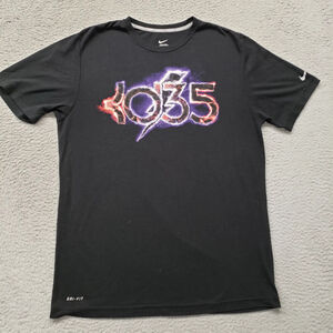 Nike Shirt Mens Large Black Kevin Durant KD 35 Large Spellout Swoosh Logo Casual